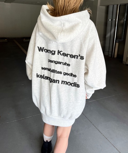 SPIRALGIRL(スパイラルガール)の「バックロゴドルマンパーカーワンピース(パーカー・レディース・ライトグレー/ピンク/ブラック・FREE)」の8枚目の写真