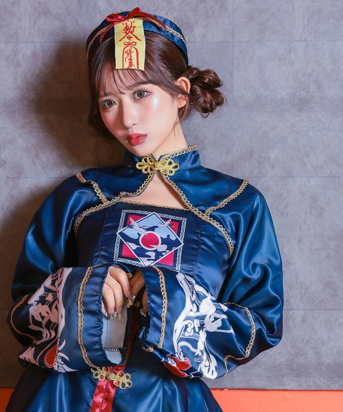 Tika（ティカ）の「コスプレ 3点set 個性派Aライン映えCuteキョンシーキャラクター（コスチューム/パーティーグッズ・レディース・ネイビー・S/M/L）」の8枚目の写真