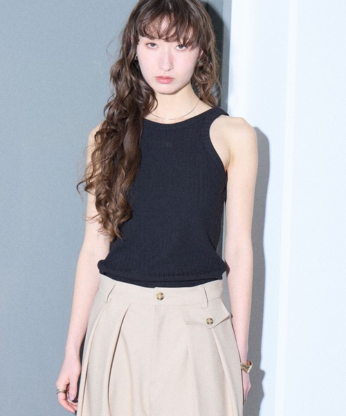 ELLEgirl（エルガール）の「カップ付きアメスリタンクトップ【ELLEgirl/エル ガール】（タンクトップ・レディース・ホワイト/グリーン/ブルー/ブラック・FREE）」の3枚目の写真