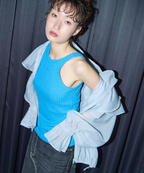 ELLEgirl（エルガール）の「カップ付きアメスリタンクトップ【ELLEgirl/エル ガール】（タンクトップ・レディース・ホワイト/グリーン/ブルー/ブラック・FREE）」の15枚目の写真