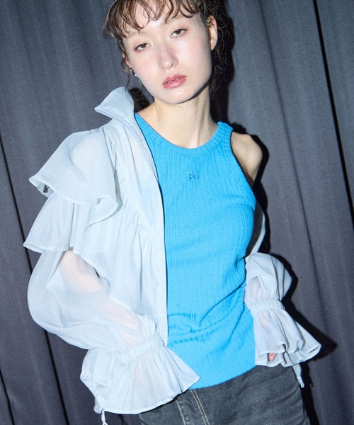 ELLEgirl（エルガール）の「カップ付きアメスリタンクトップ【ELLEgirl/エル ガール】（タンクトップ・レディース・ホワイト/グリーン/ブルー/ブラック・FREE）」の16枚目の写真
