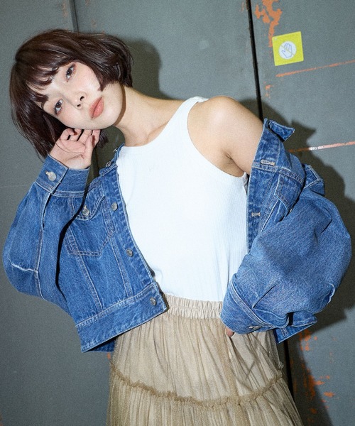 ELLEgirl（エルガール）の「カップ付きアメスリタンクトップ【ELLEgirl/エル ガール】（タンクトップ・レディース・ホワイト/グリーン/ブルー/ブラック・FREE）」の12枚目の写真