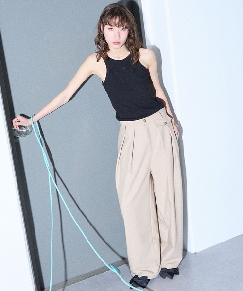 ELLEgirl（エルガール）の「カップ付きアメスリタンクトップ【ELLEgirl/エル ガール】（タンクトップ・レディース・ホワイト/グリーン/ブルー/ブラック・FREE）」の9枚目の写真