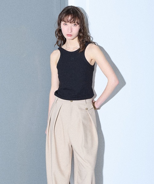 ELLEgirl（エルガール）の「カップ付きアメスリタンクトップ【ELLEgirl/エル ガール】（タンクトップ・レディース・ホワイト/グリーン/ブルー/ブラック・FREE）」の8枚目の写真