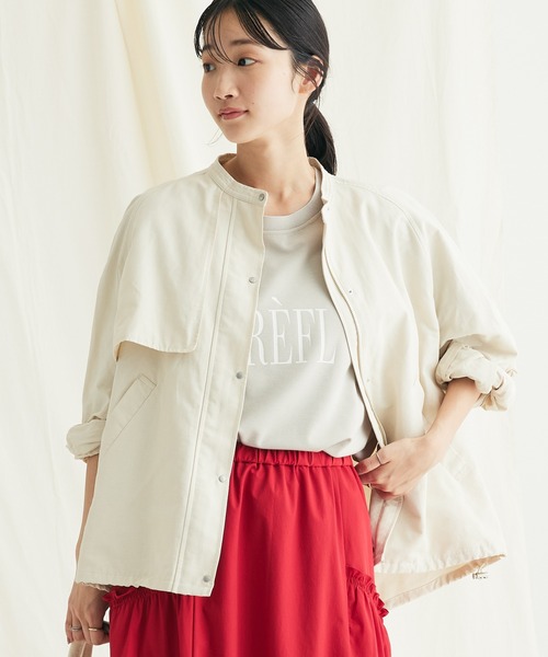 CRAFT STANDARD BOUTIQUE（クラフトスタンダードブティック）の「綿ナイロングログランブルゾン（ブルゾン・レディース・ブラック/アイボリー/ベージュ/カーキ・FREE）」の2枚目の写真