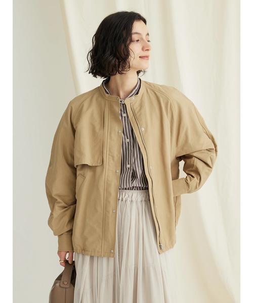 CRAFT STANDARD BOUTIQUE（クラフトスタンダードブティック）の「綿ナイロングログランブルゾン（ブルゾン・レディース・ブラック/アイボリー/ベージュ/カーキ・FREE）」の16枚目の写真