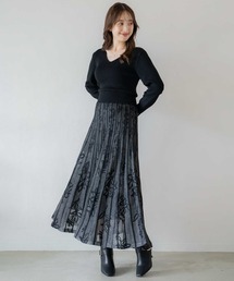 【新品】Noela ノエラ　シアージャガードニットワンピ　渡辺梨加　ブラック ノエラ NOELA 【渡辺梨加コラボ】シアージャガードニットワンピ