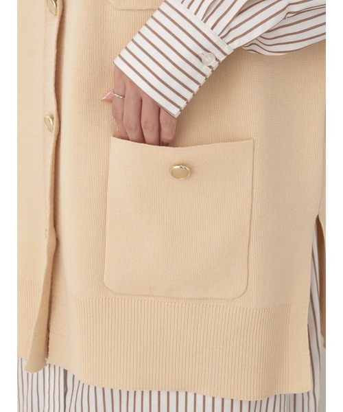 earth music&ecology（アースミュージックアンドエコロジー）の「金ボタンニットベスト（ベスト・レディース・ベージュ/ネイビー・FREE）」の16枚目の写真