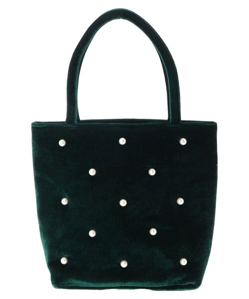 Green　Parks（グリーンパークス）の「・TORCH　パールベロアバッグ（エコバッグ/サブバッグ・レディース・ダークグリーン/ピンク/ブラック・FREE）」の16枚目の写真