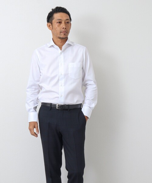 NOLLEY'S goodman（ノーリーズグッドマン）の「イージーアイロン カッタウェイドレスシャツ（シャツ/ブラウス・メンズ・ブルー/ホワイト系その他4/ホワイト/オフホワイト・L/XL/M/S）」の7枚目の写真