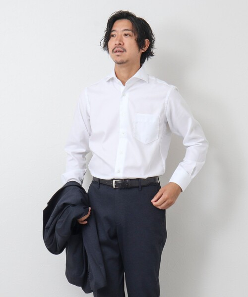 NOLLEY'S goodman（ノーリーズグッドマン）の「イージーアイロン カッタウェイドレスシャツ（シャツ/ブラウス・メンズ・ブルー/ホワイト系その他4/ホワイト/オフホワイト・L/XL/M/S）」の16枚目の写真