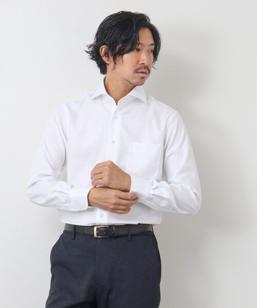 NOLLEY'S goodman（ノーリーズグッドマン）の「イージーアイロン カッタウェイドレスシャツ（シャツ/ブラウス・メンズ・ブルー/ホワイト系その他4/ホワイト/オフホワイト・L/XL/M/S）」の19枚目の写真