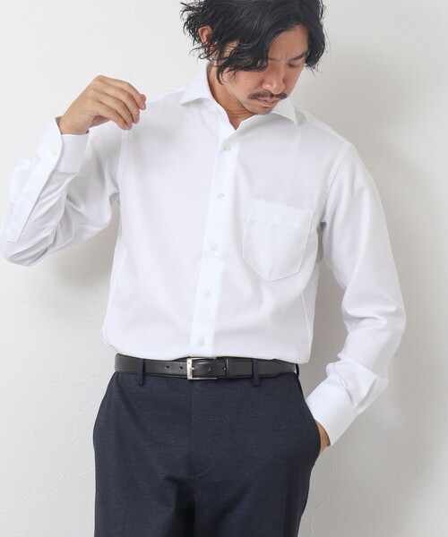 NOLLEY'S goodman（ノーリーズグッドマン）の「イージーアイロン カッタウェイドレスシャツ（シャツ/ブラウス・メンズ・ブルー/ホワイト系その他4/ホワイト/オフホワイト・L/XL/M/S）」の20枚目の写真