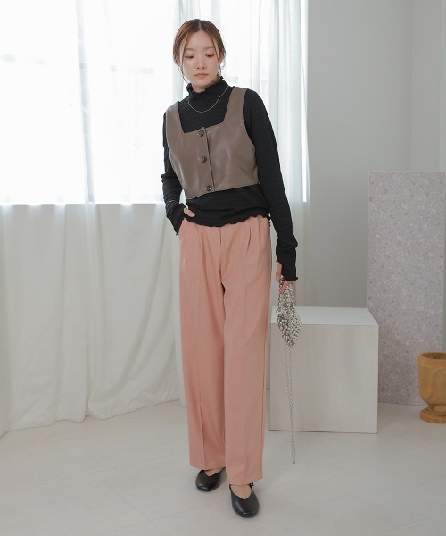 Bab(バブ)の「ハイネック指ぬき刺繍カットソー(Tシャツ/カットソー・レディース・アイボリー/ブラック/オレンジ・FREE)」の12枚目の写真