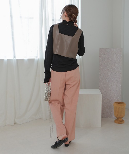 Bab(バブ)の「ハイネック指ぬき刺繍カットソー(Tシャツ/カットソー・レディース・アイボリー/ブラック/オレンジ・FREE)」の16枚目の写真