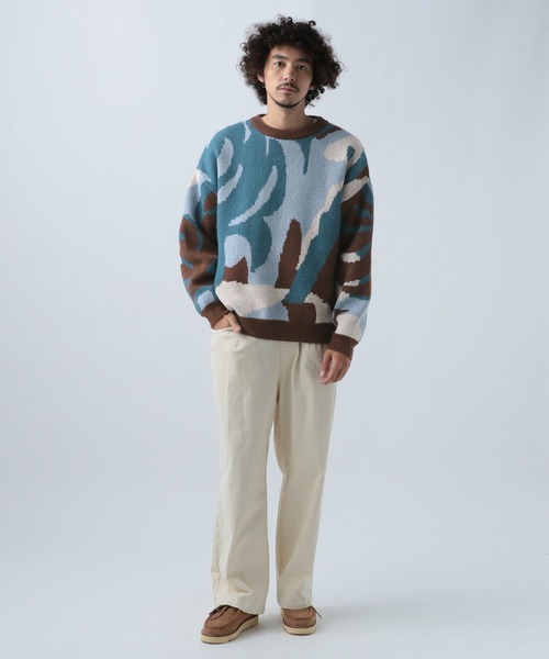 BAYFLOW(ベイフロー)の「アートパターンプルオーバー(ニット/セーター・メンズ・ブラウン/ネイビー/オフホワイト・MEDIUM/LARGE)」の7枚目の写真