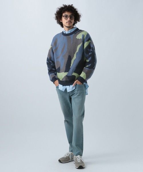 BAYFLOW(ベイフロー)の「アートパターンプルオーバー(ニット/セーター・メンズ・ブラウン/ネイビー/オフホワイト・MEDIUM/LARGE)」の8枚目の写真