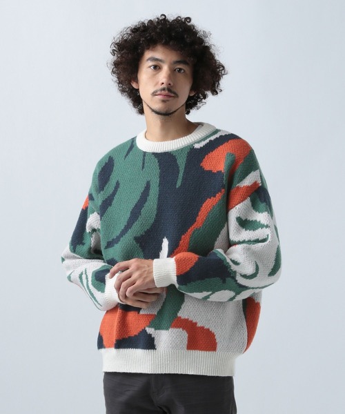 BAYFLOW(ベイフロー)の「アートパターンプルオーバー(ニット/セーター・メンズ・ブラウン/ネイビー/オフホワイト・MEDIUM/LARGE)」の5枚目の写真
