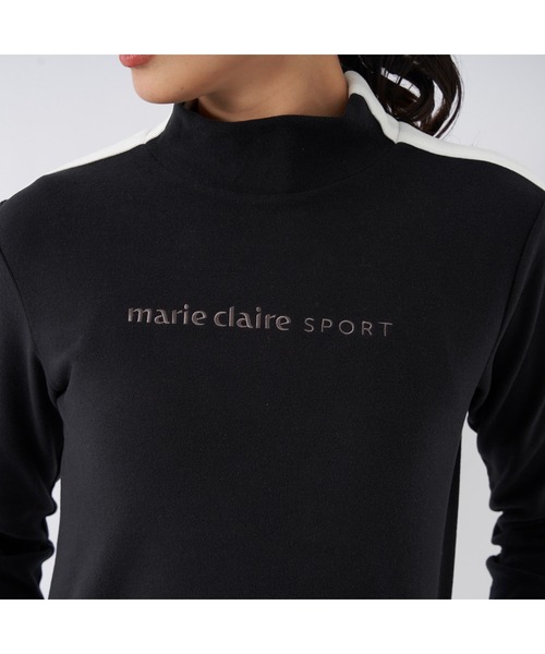 marie claire(マリ・クレール)の「marie claire GOLF/マリクレール ゴルフ ゴルフウェア ブランド ロゴ ワンポイント サイドライン ストレッチ 蓄熱 モックネック 長袖 シャツ(Tシャツ/カットソー・レディース・ブラック/ホワイト/ネイビー・M/LL/L)」の10枚目の写真