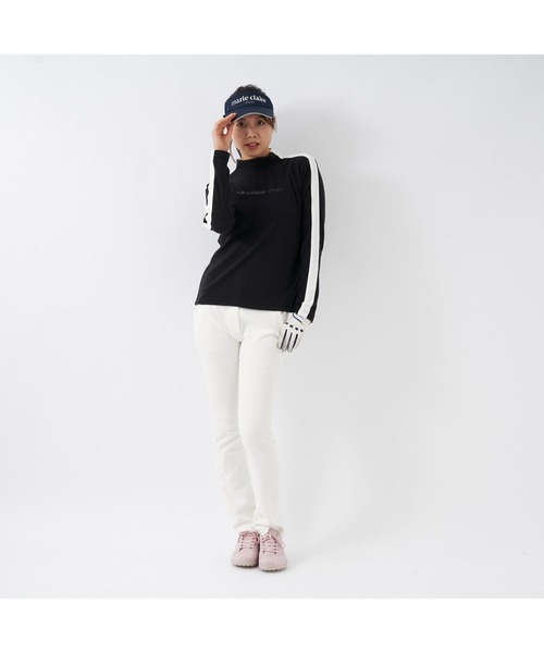 marie claire(マリ・クレール)の「marie claire GOLF/マリクレール ゴルフ ゴルフウェア ブランド ロゴ ワンポイント サイドライン ストレッチ 蓄熱 モックネック 長袖 シャツ(Tシャツ/カットソー・レディース・ブラック/ホワイト/ネイビー・M/LL/L)」の15枚目の写真
