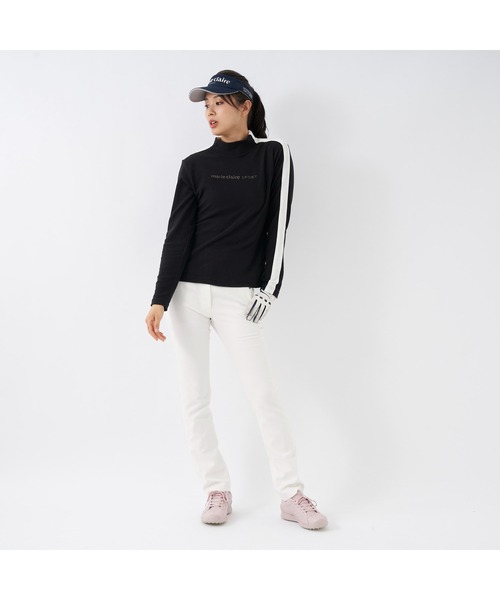 marie claire(マリ・クレール)の「marie claire GOLF/マリクレール ゴルフ ゴルフウェア ブランド ロゴ ワンポイント サイドライン ストレッチ 蓄熱 モックネック 長袖 シャツ(Tシャツ/カットソー・レディース・ブラック/ホワイト/ネイビー・M/LL/L)」の16枚目の写真