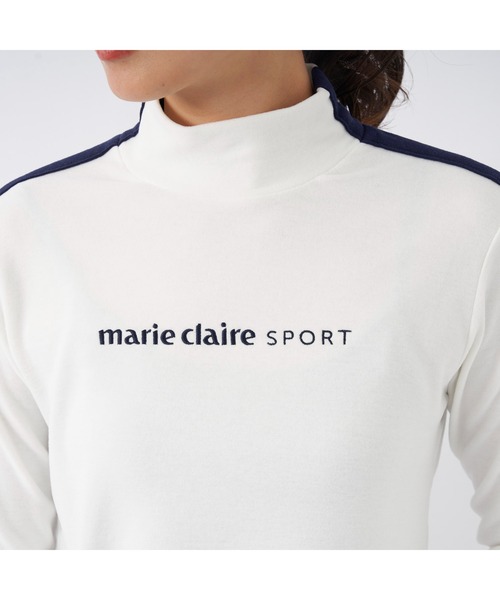marie claire(マリ・クレール)の「marie claire GOLF/マリクレール ゴルフ ゴルフウェア ブランド ロゴ ワンポイント サイドライン ストレッチ 蓄熱 モックネック 長袖 シャツ(Tシャツ/カットソー・レディース・ブラック/ホワイト/ネイビー・M/LL/L)」の17枚目の写真