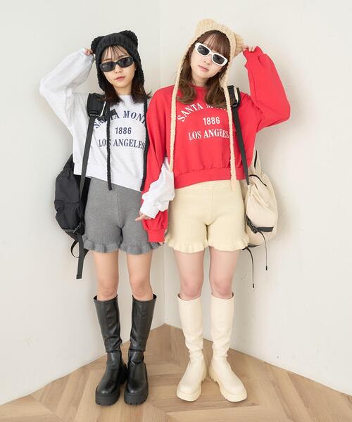 PHILLY（フィリー）の「【PHILLY】フリルニットパンツ（その他パンツ・レディース・アイボリー/グレー・FREE）」の12枚目の写真