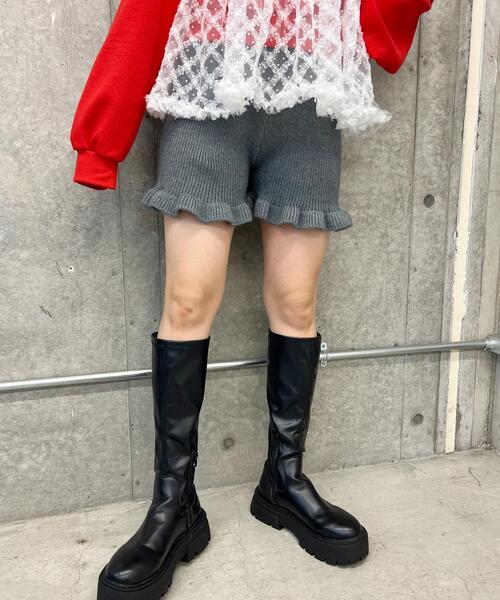 PHILLY（フィリー）の「【PHILLY】フリルニットパンツ（その他パンツ・レディース・アイボリー/グレー・FREE）」の8枚目の写真