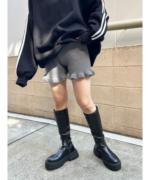 PHILLY（フィリー）の「【PHILLY】フリルニットパンツ（その他パンツ・レディース・アイボリー/グレー・FREE）」の9枚目の写真