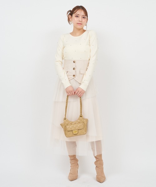 ROYAL PARTY(ロイヤルパーティー)の「キラキラビジューニットトップス(ニット/セーター・レディース・ブラック/オフホワイト/ピンク/ブルー・FREE)」の22枚目の写真