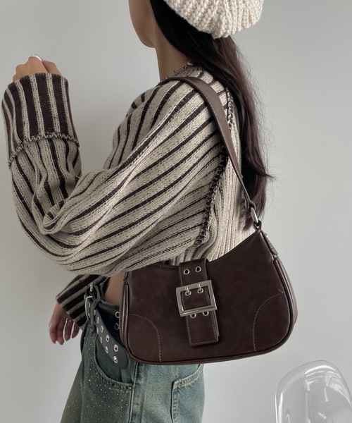 SHAGGIE（シャギー）の「ベルト付きワンハンドルバッグ（ハンドバッグ・レディース・ブラウン/ブラック/ナチュラル・FREE）」の10枚目の写真