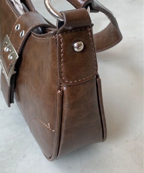 SHAGGIE（シャギー）の「ベルト付きワンハンドルバッグ（ハンドバッグ・レディース・ブラウン/ブラック/ナチュラル・FREE）」の7枚目の写真