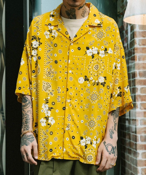Subciety(サブサエティ)の「FLOWER PAISLEY SHIRT(シャツ/ブラウス・メンズ・オレンジ/イエロー/ブラック・MEDIUM/LARGE/X-LARGE/SMALL)」の2枚目の写真