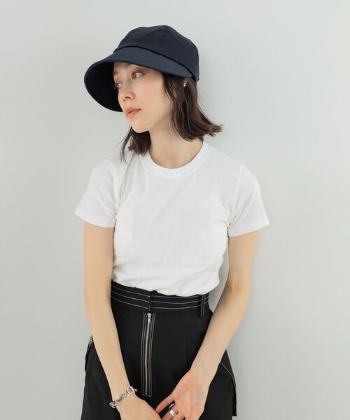 Ray BEAMS（レイビームス）の「Ray BEAMS / ワイド ブリム キャップ（キャップ・レディース・ブラウン/ネイビー・ONE SIZE）」の4枚目の写真