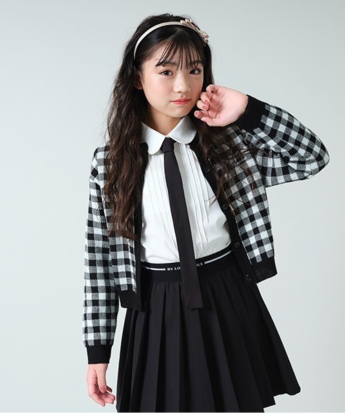 by LOVEiT（バイラビット）の「ギンガムニット（カーディガン/ボレロ・キッズ・レッド/ブラック・130cm/150cm/160cm/120cm/140cm）」の16枚目の写真