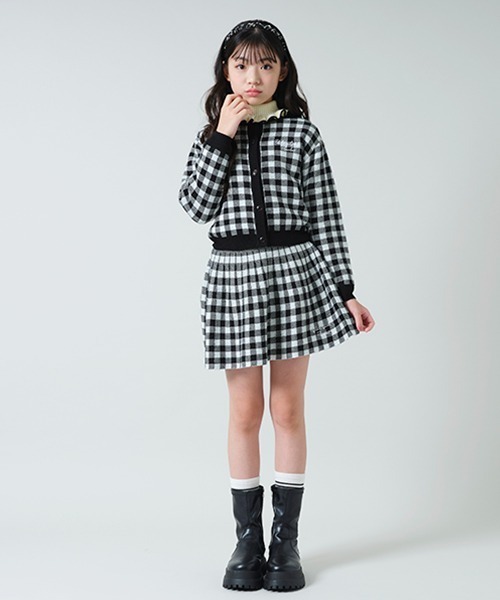 by LOVEiT（バイラビット）の「ギンガムニット（カーディガン/ボレロ・キッズ・レッド/ブラック・130cm/150cm/160cm/120cm/140cm）」の15枚目の写真