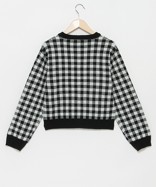 by LOVEiT（バイラビット）の「ギンガムニット（カーディガン/ボレロ・キッズ・レッド/ブラック・130cm/150cm/160cm/120cm/140cm）」の9枚目の写真