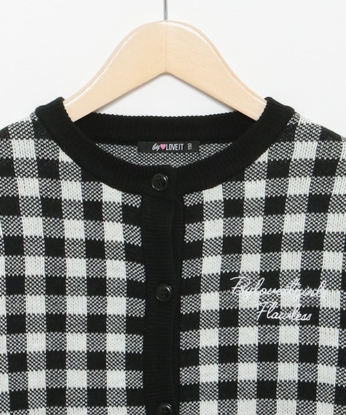 by LOVEiT（バイラビット）の「ギンガムニット（カーディガン/ボレロ・キッズ・レッド/ブラック・130cm/150cm/160cm/120cm/140cm）」の8枚目の写真