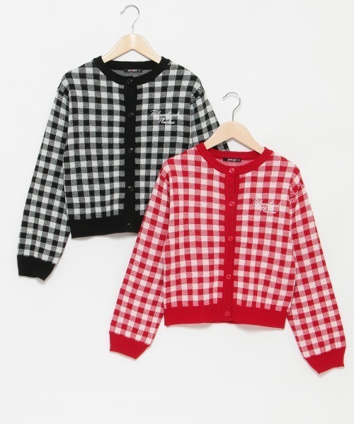 by LOVEiT（バイラビット）の「ギンガムニット（カーディガン/ボレロ・キッズ・レッド/ブラック・130cm/150cm/160cm/120cm/140cm）」の12枚目の写真