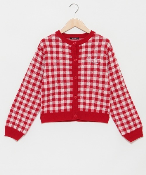 by LOVEiT（バイラビット）の「ギンガムニット（カーディガン/ボレロ・キッズ・レッド/ブラック・130cm/150cm/160cm/120cm/140cm）」の11枚目の写真