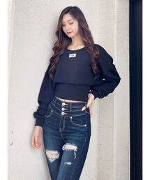 GYDA | LAYERED ライクショートスウェット トップス(スウェット)