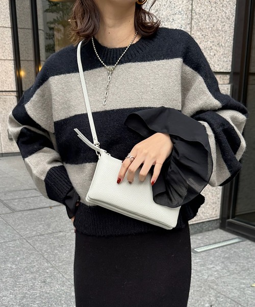 DouDou(ドゥドゥ)の「袖フリルTEE(Tシャツ/カットソー・レディース・ライトベージュ/ブラック/オフホワイト・FREE)」の21枚目の写真