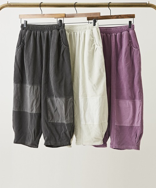 CUBE SUGAR(キューブシュガー)の「WEB限定ピグメント加工スウェットパッチワークパンツ(スウェットパンツ・レディース・パープル/スミクロ/グレイッシュベージュ・M)」の21枚目の写真