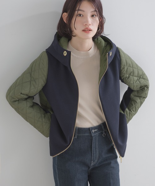 Bou Jeloud(ブージュルード)の「ドッキング中綿コート(その他アウター・レディース・ベージュ/ネイビー/ブラック・38)」の13枚目の写真