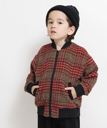 BRANSHES（ブランシェス）の「【お揃い】シャギーチェック柄ボンバージャケット（その他アウター・キッズ）」