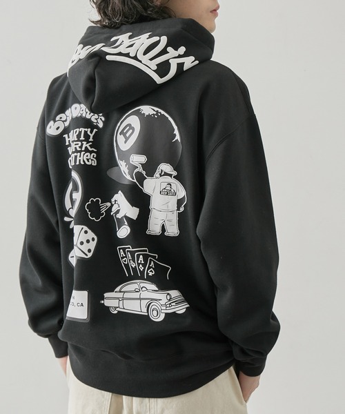 j.n.r.d(ジェー・エヌ・アール・ディー)の「【BENDAVIS別注】j.n.r.d/バックプリントプルパーカー(パーカー・メンズ・ホワイト/ブラック/オレンジ・L/LL/M)」の1枚目の写真