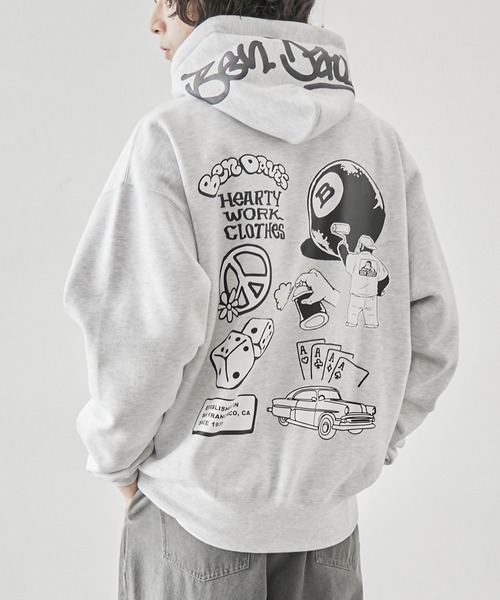 j.n.r.d(ジェー・エヌ・アール・ディー)の「【BENDAVIS別注】j.n.r.d/バックプリントプルパーカー(パーカー・メンズ・ホワイト/ブラック/オレンジ・L/LL/M)」の7枚目の写真