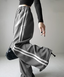 me+em select | 【 ３size／３color 】２WAYドロストサイドラインルーズトラックワイドパンツ(カーゴパンツ)