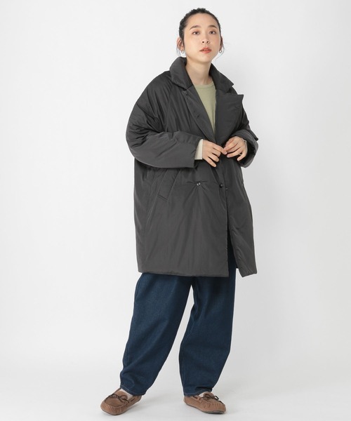 studio CLIP（スタディオクリップ）の「【マシンウォッシャブル/撥水/軽量】2WAYビッグラペルコート（ダウンジャケット/コート・レディース・ブラウン/アイボリー/ブラック・FREE）」の11枚目の写真
