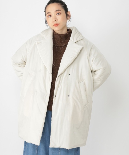 studio CLIP（スタディオクリップ）の「【マシンウォッシャブル/撥水/軽量】2WAYビッグラペルコート（ダウンジャケット/コート・レディース・ブラウン/アイボリー/ブラック・FREE）」の20枚目の写真